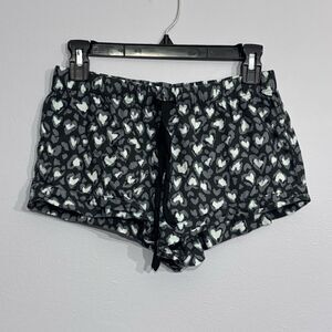 Victoria's Secret Women’s Soft Hearts Modal / Cotton Pajama Shorts Black Gray XS